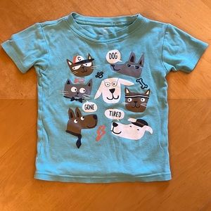 Dog and cat themed short sleeve pajama shirt
